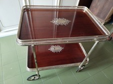 Carrello Bar Tavolino OTTONE MOGANO Portavivande Porta  Vivande Liquori