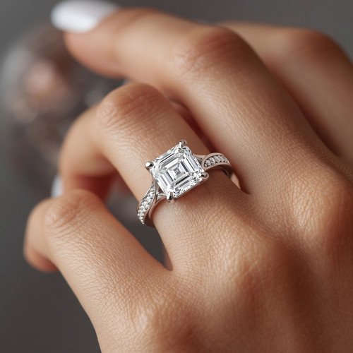 Anello design con diamanti - di,