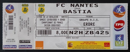 Ticket match nantes bastia - match,