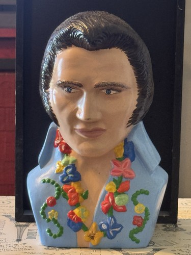 Busto ceramica dipinto elvis - busto,