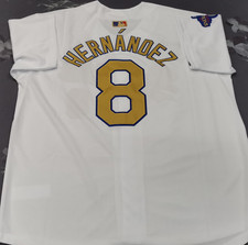 Maglia Enrique Hernandez #8 Dodgers Gold Collection bianca cucita cucita.