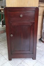 Comodino Antico In Mogano Inpielliciato Inizio 900 Restaurato.