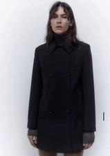 ZARA GIACCA CAPPOTTO CORTO DOPPIOPETTO TAGLIA M NUOVO NERO 8520/604 nuovo 