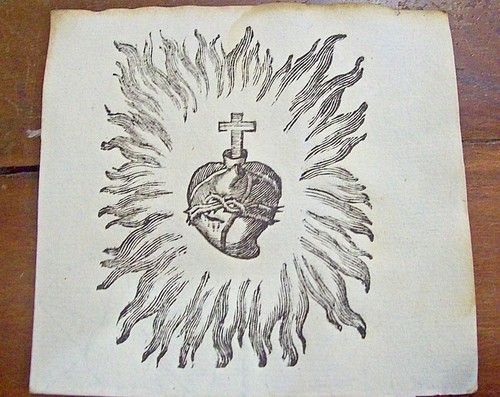 Santino antico sacro cuore - cuore, di