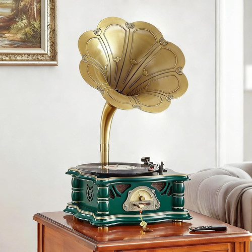 Grammofono vintage legno - grammofono,