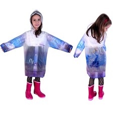 Disney Frozen Elsa Giacca Para pioggia Impermeabile 4-9anni Mantella Poncho Tras