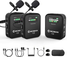 Microfono Lavalier Wireless Professionale, C2X 2.4Ghz Microfoni Senza Fili Con S