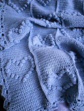 Copertina uncinetto con cuori, copertina culla, copertina fatta a mano