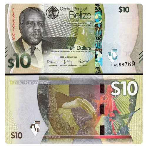Banconota dollari belize - 10,