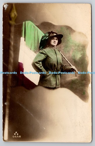 R771613 woman with flag - r771613,
