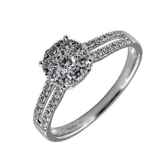 Anello solitario fiore - solitario, a