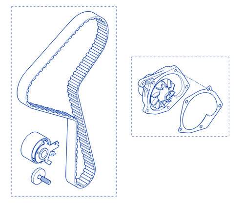 Kit distribuzione pompa acqua - kit,