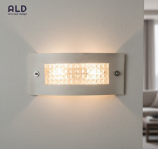 Plafoniera  in metallo avorio e strass 2 luci E27 lampada da parete moderna