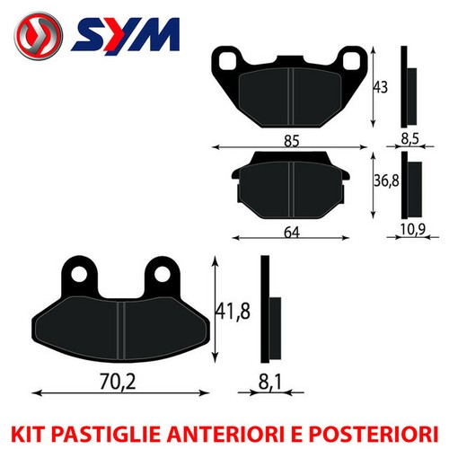 Kit pastiglie freno - pastiglie, anteriori