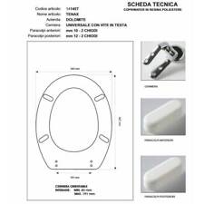 Copriwater Dolomite TENAX BIANCO  Cerniera Cromo-Sedile-Asse Wc