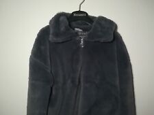 MAGLIA CON PELO FINTO GRIGIA CON ZIP PER INVERNO TAGLIA IT 40