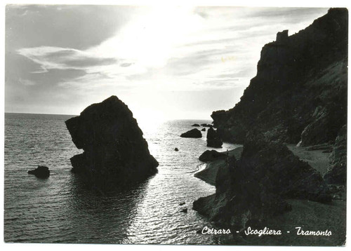 Cetraro scogliera tramonto - scogliera,