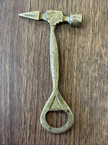 Vintage brass hammer ice pick - hammer,