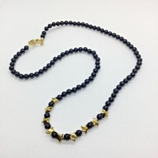 Collana in Onice Nero con Stelline di Ematite gold 