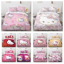 Nuovo set copriletto trapuntato poliestere 3D Hello Kitty copriletto tuta N1