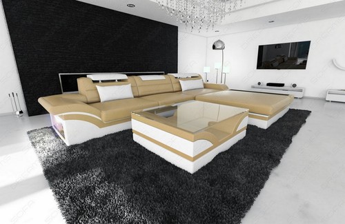 Divano angolo pelle pouf - ad,