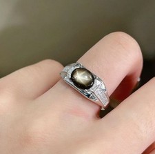 Anello uomo stella zaffiro