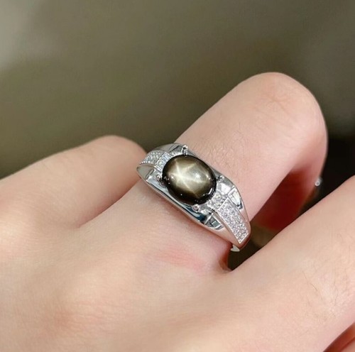 Anello uomo stella - , zaffiro