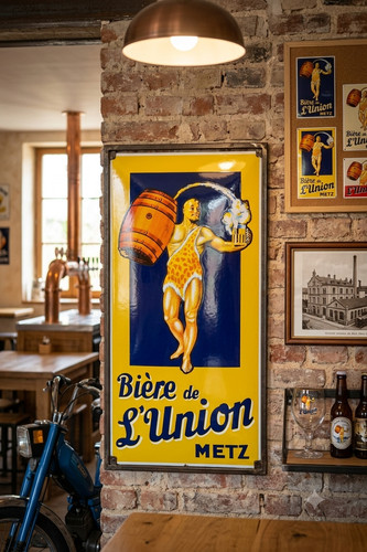Plaque émaillée biere - plaque, de