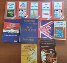 IMPARA L'INGLESE DIZIONARIO CASSETTE IMMAGINI LIBRI  DETECTIVE STORY E H.G.WELLS