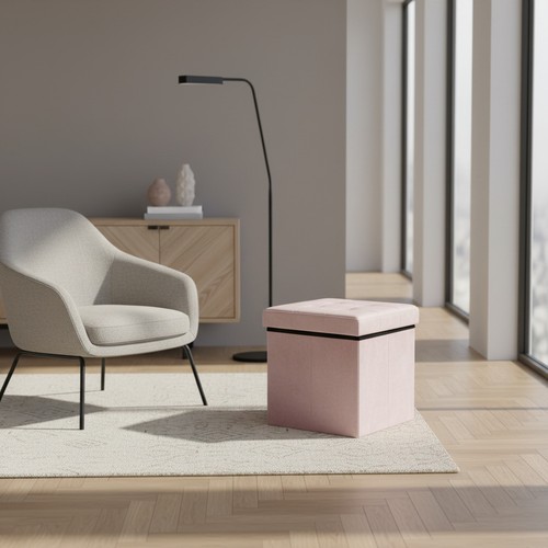 Pouf contenitore quadrato - contenitore, in