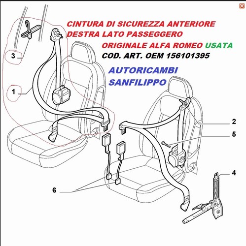 156101395 cintura sicurezza - 156101395,