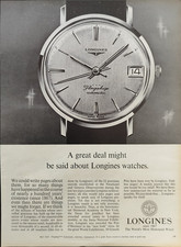 LONGINES FLAGSHIP AUTOMATIC Pubblicità 1961 OROLOGIO 1 Pagina originale