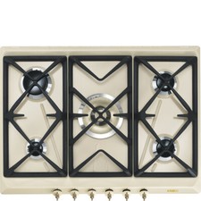 Smeg SRV876POGH Piano Cottura Crema Da Incasso Gas 5 Fornelli Grado C