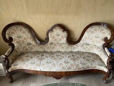 Divano antico in legno intarsiato, periodo primo ‘800.