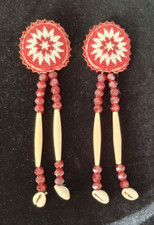 Pair of Beaded Rosette Hair