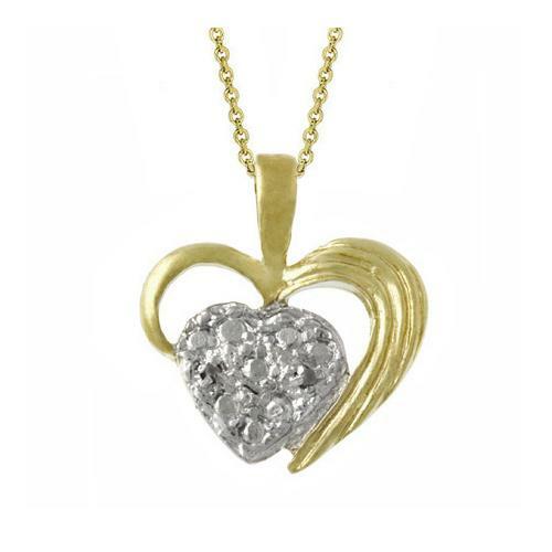 Ciondolo cuore bicolore - oro, 18