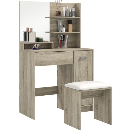 Homcom comodino con specchio - comodino, e
