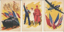 MILITARI - II Guerra Mondiale - n.3 cartoline illustrate - Alleati    -mis249