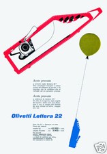 OLIVETTI-lettera 22-palloncino-RATE-leggera-IVREA-1956