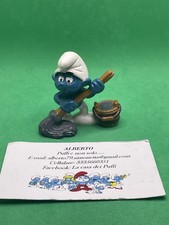 PUFFI SMURFS PUFFO MOZZO CON SECCHIO E MOCIO SCURO SMURF MOP E BUCKET 20193