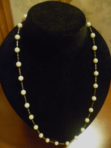 Collana vintage perle catena - perle,