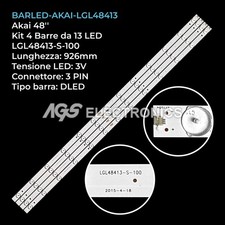 KIT 4 BARRE STRIP 13 LED TV