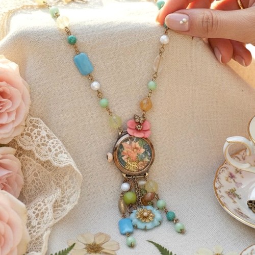 Collana con ciondolo floreale