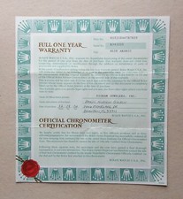 ROLEX Guarantee Warranty Paper