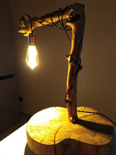 Lampada legno artigianale
