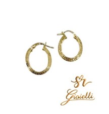 Orecchini Ovali in ORO GIALLO con Greche ORO 18kt 750% List. 295€