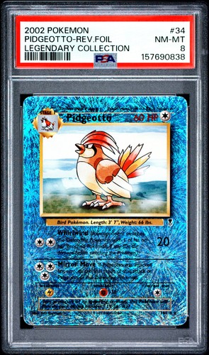 Psa pidgeotto reverse holo - psa, 8