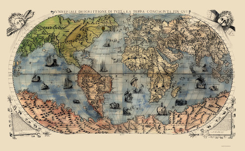 Mappa storica mondo - mappa,