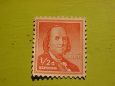 US POSTAGE.  1/2 CENT BENJAMIN