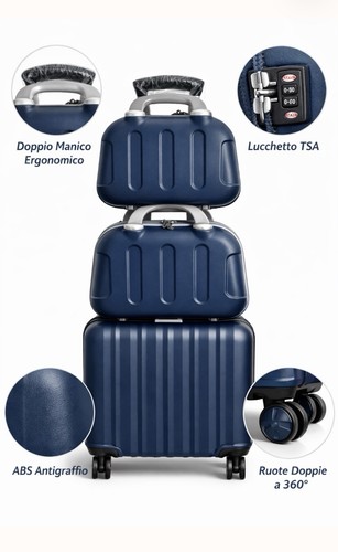 Set valigie pezzi - valigie, blu